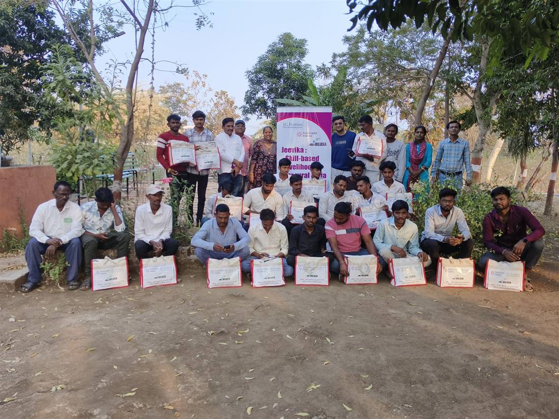 Farmers receiving certificates at a training programme