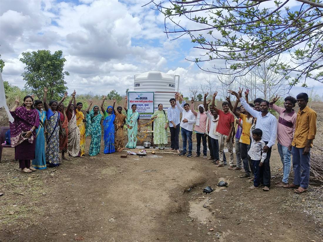 A village gathering at a Dilasa water conservation site