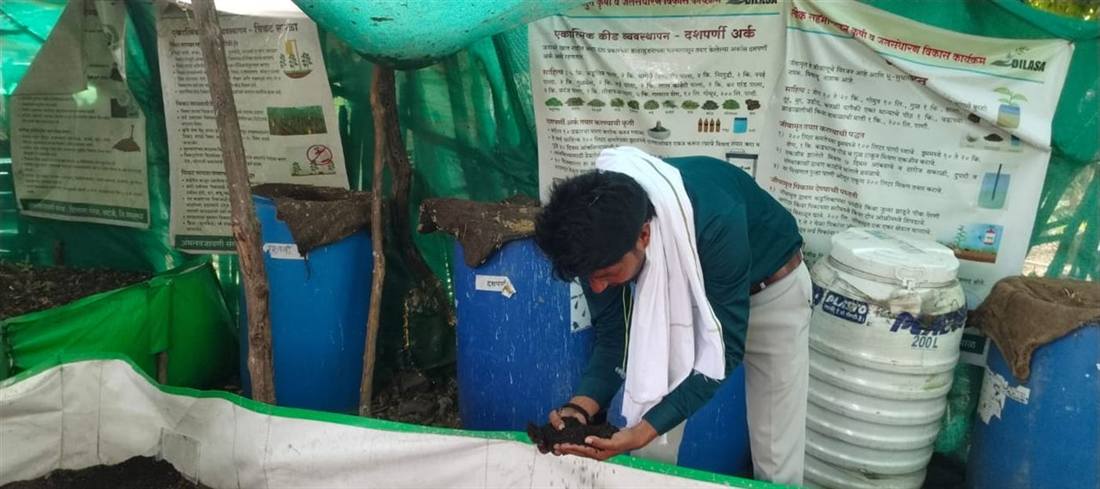Vermicompost beds set up with farmer households